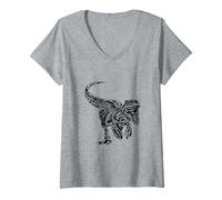 Womens Velociraptor Raptor Motif Dinosaur prehistoric Predator V-Neck T-Shirt