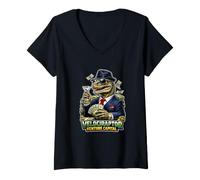 Women's Velociraptor Venture Capital Investor Dinosaur V-Neck T-Shirt