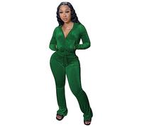 Womens Velour Hoodie Jogger Tracksuit Two Piece Outfits for Women, Long Sleeve Full-Zip Up Crop Tops Jacket Flared Pants Matching Set Sportswear Jogging Sweatsuit Pockets Patchwork Glitter Stripe