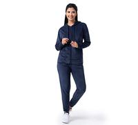 womens Velour Tracksuit 2 Piece Zip Up Hoodie and Jogger, Deep Blue, M