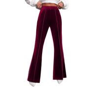 Womens Velour Trousers Wide Leg Jogger Sweatpants Cosy Jogging Leisure Flared Trousers Casual Elastic Waisted Tracksuit Bottoms for Autumn Winter