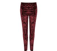 Womens Velour Velvet Crushed Leggings Ladies Elasticated Waist Full Length Stretch Trouser Wine