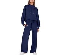 Women's velvet casual suit hooded sweatshirt and wide-leg pants suit autumn and winter fashion trend