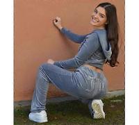 Women's velvet Juicy tracksuit Couture tracksuit padded -1 gray gray S