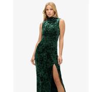 Women's velvet maxi dress Superdry Vert S