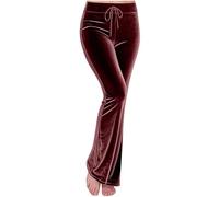 Women's Velvet Straight Leg Trousers Lightweight Loose Fit Stetchy Lounge Trousers Elasticated Waist Plain Workout Yoga Pants Hiking Gym Joggers Tracksuit Bottoms for Women