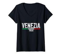 Womens Venezia Italia Souvenir Venice Italy Flag Reminder Men Women V-Neck T-Shirt