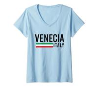 Womens Venezia Italia Souvenir Venice Italy Flag Reminder Men Women V-Neck T-Shirt