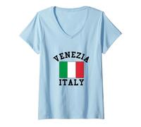 Womens Venezia Italia Souvenir Venice Italy Flag Reminder Men Women V-Neck T-Shirt