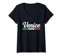 Womens Venice Cursive V-Neck T-Shirt