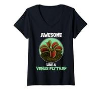 Womens Venus Flytraps Awesome Like a Venus Flytrap V-Neck T-Shirt