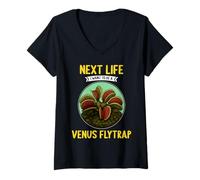 Womens Venus Flytraps Next Life i Want to be a Venus Flytrap V-Neck T-Shirt