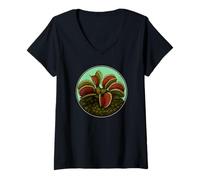 Womens Venus Flytraps Venus Flytrap V-Neck T-Shirt