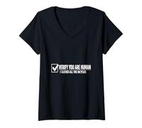 Women's Verify You are Human I Clicked All The Bicycle Funny CAPTCHA V-Neck T-Shirt