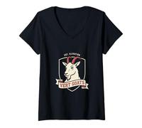 Women's Vert Goats Est Elevation Mountain Goat Emblem V-Neck T-Shirt