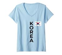 Women's Vertical Korea Minimalist Athletic V-Neck T-Shirt