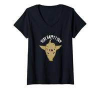 Women's Very Happy I Yam Funny Veggie Pun V-Neck T-Shirt