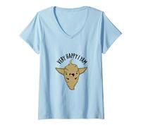 Women's Very Happy I Yam Funny Veggie Pun V-Neck T-Shirt