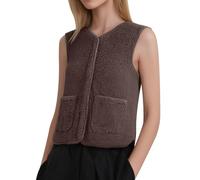 women's vest sleeveless teddy fleece/thin gilet for women lightweight cozy gilets retro ethnic style tassel fringe embroidered crop comfortable casual y2k streetwear