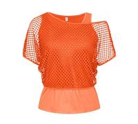 Women'S Vest Tops With Mesh Fishnet Tops 8S Neon Accessories Retro Vintage Disco Fancy Dress Crop Party Going Out Y2K Summer Hippie Costume For Carnival Party