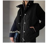 Women's vest with front zipper and buttons, sleeveless vest for women for outdoor activities, casual plain cotton vest for fall/winter,Black,L