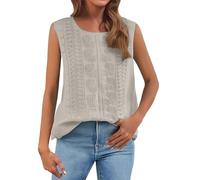 Women's Vests,Summer Retro 3/4 Sleeve Tunic Loose Baggy T-Shirts Plus Size Lightweight Linen Flowy Boho Tee Blouse,Womens Tank Tops