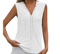 Womens Vests Tops Womens Blouse Long Sleeve Chiffon V-Neck Button Down Shirt Casual Office Work Tops for Ladies Casual Tops for Women UK Tees (White, XL)
