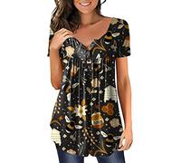 Women's Vests Womens Short Sleeve Oversized T Shirt Summer Plus Size Tunic Tops Crew Neck Casual Graphic Retro Tees Breastfeeding Tops for Women UK Cotton Tees (Black, XL)