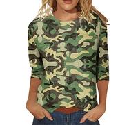 Women's Vests, Womens Tops Casual Short Sleeve T-Shirt V Neck Buttons Up Floral Printed Blouse Tunic Long Vest Tops for Women Blouse Camouflage