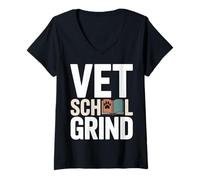 Women's Vet School Grind Veterinary Student Study V-Neck T-Shirt