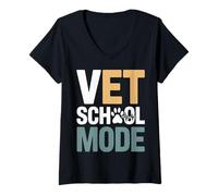 Women's Vet School Mode Veterinary Student Study Hustle V-Neck T-Shirt