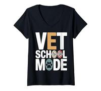 Women's Vet School Mode Veterinary Student Study Hustle V-Neck T-Shirt