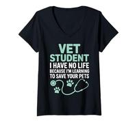 Women's Vet Student Vet School Vet Tech V-Neck T-Shirt