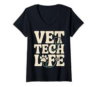 Women's Vet Tech Life Veterinary Technician V-Neck T-Shirt