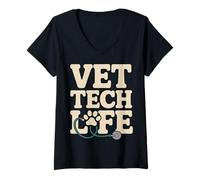 Women's Vet Tech Life Veterinary Technician V-Neck T-Shirt