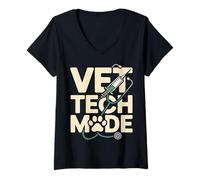 Women's Vet Tech Mode Veterinary Technician V-Neck T-Shirt