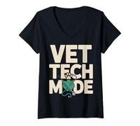 Women's Vet Tech Mode Veterinary Technician V-Neck T-Shirt