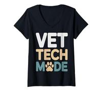 Women's Vet Tech Mode Veterinary Technician Week Pride V-Neck T-Shirt