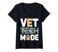 Women's Vet Tech Mode Veterinary Technician Week Pride V-Neck T-Shirt