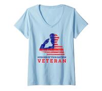 Womens Veteran - Heroes of This Nation (USA Army Patriot) V-Neck T-Shirt