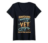 Women's Veterinary Assistant Dinosaurs Never Went to The Vet V-Neck T-Shirt
