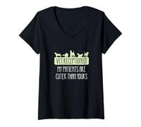 Womens Veterinary Receptionist My Patients are Cuter Than Yours V-Neck T-Shirt
