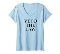Womens Veto The Law No Kings in America Anti Fascism Resist Protest V-Neck T-Shirt