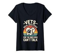 Womens Vets Real Doctors for The Ones Who Can't Talk V-Neck T-Shirt