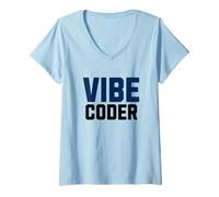 Womens Vibe Coder, AI Coding Software Developer V-Neck T-Shirt