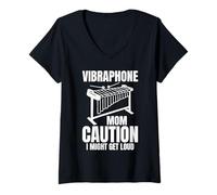 Women's Vibraphone Mom Caution I Might Get Loud V-Neck T-Shirt