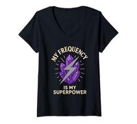 Womens Vibrational Match Manifesting Law of Attraction High Vibe V-Neck T-Shirt