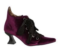 Women's Victorian Boots Lace-Up Ankle Boots Round Toe Kitten Heel Vintage Ankle Boots Side Zip Ankle Boots Strappy Pumps Dance Shoes, dark purple, 9 UK