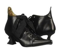 Women's Victorian Boots Lace-Up Ankle Boots Round Toe Kitten Heel Vintage Ankle Boots Side Zip Ankle Boots Strappy Pumps Dance Shoes, 01 black, 8.5 UK