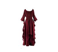Women's Victorian Dress Puff Sleeve Off Shoulder Ruffle Plus Size Medieval Costume for Woman Renaissance Dresses,Sexy Vampire Outfit for Women Witch Costumes Gothic Costume Halloween,u1036k Red